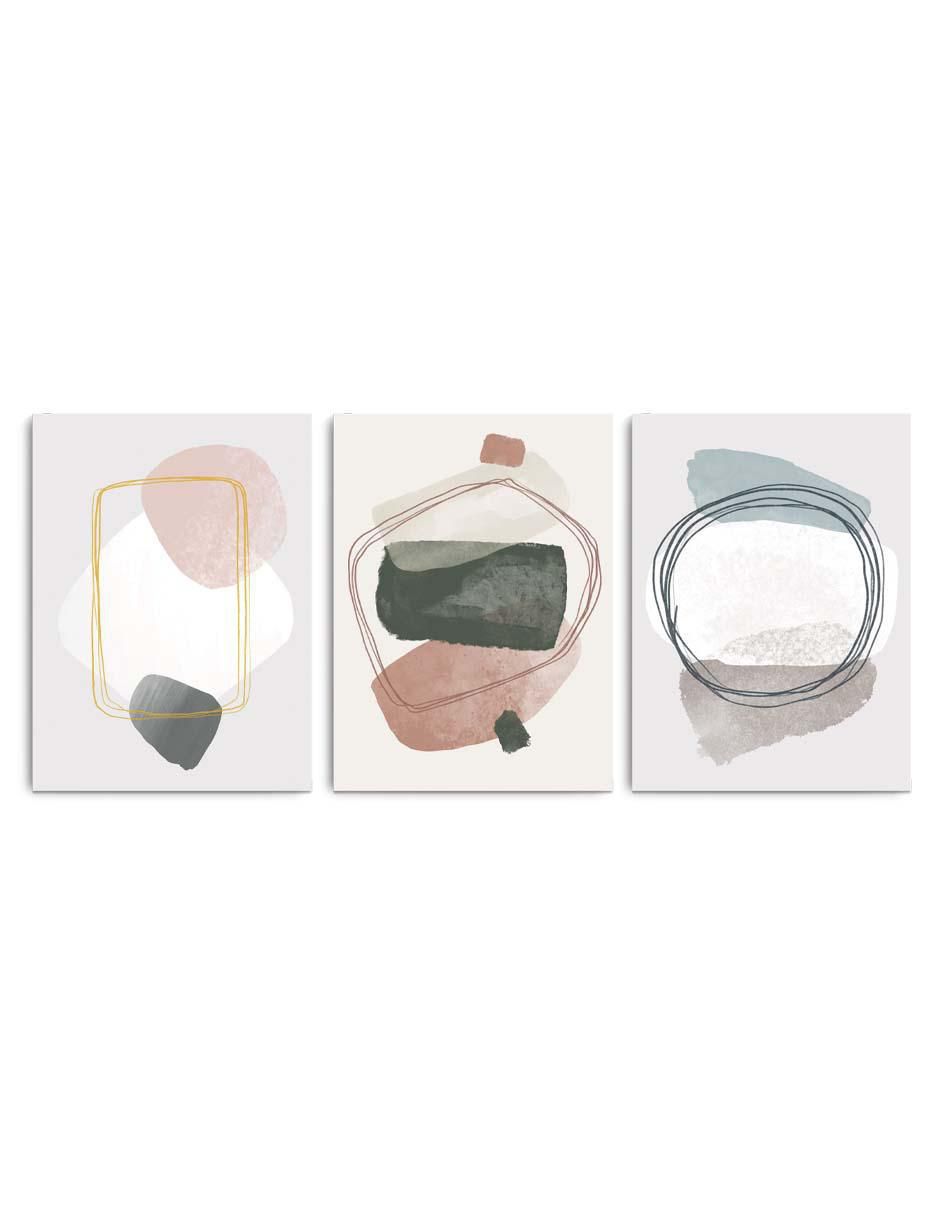 Cuadro decorativo set de diseño abstracto con barniz a registro