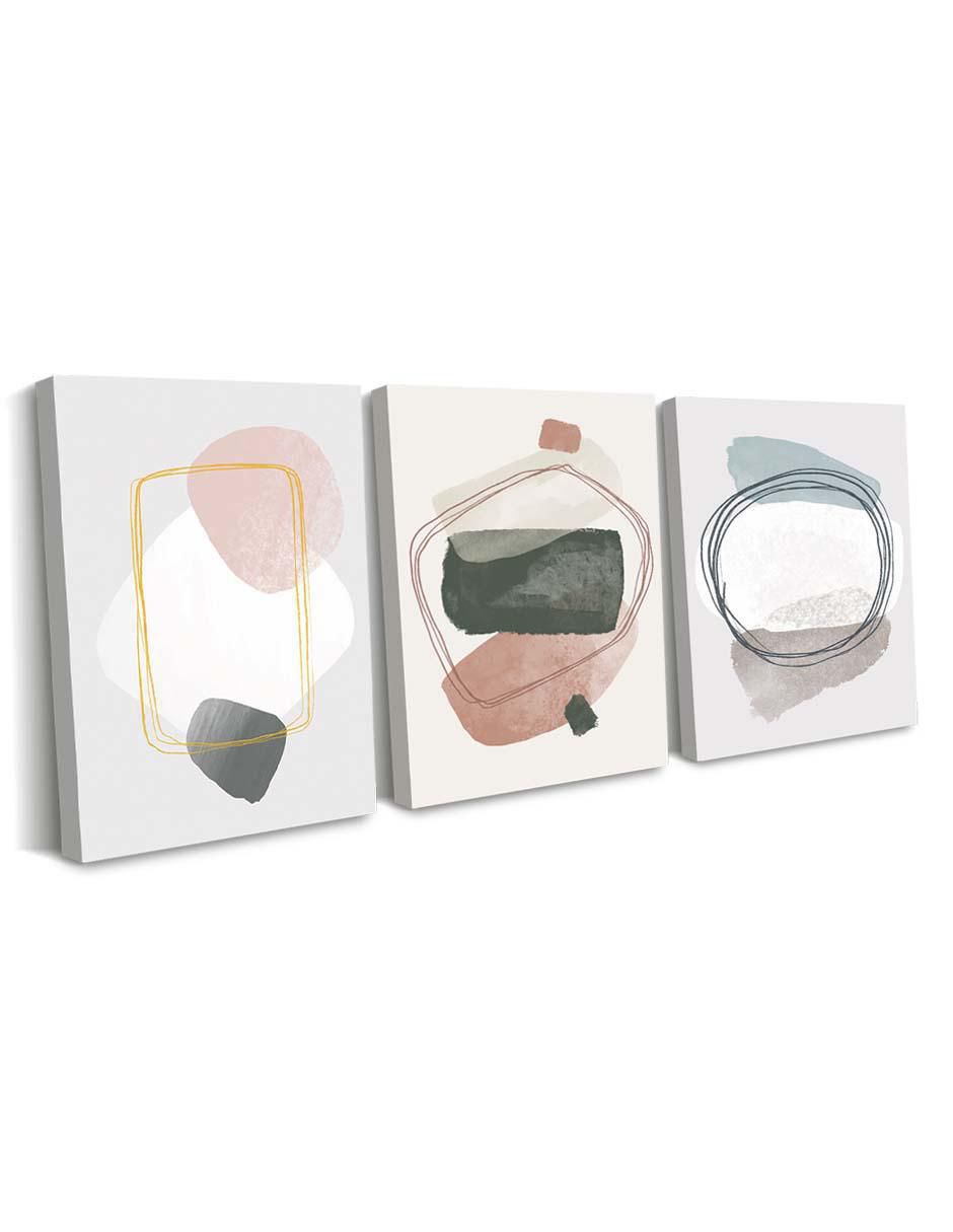 Cuadro decorativo set de diseño abstracto con barniz a registro 2