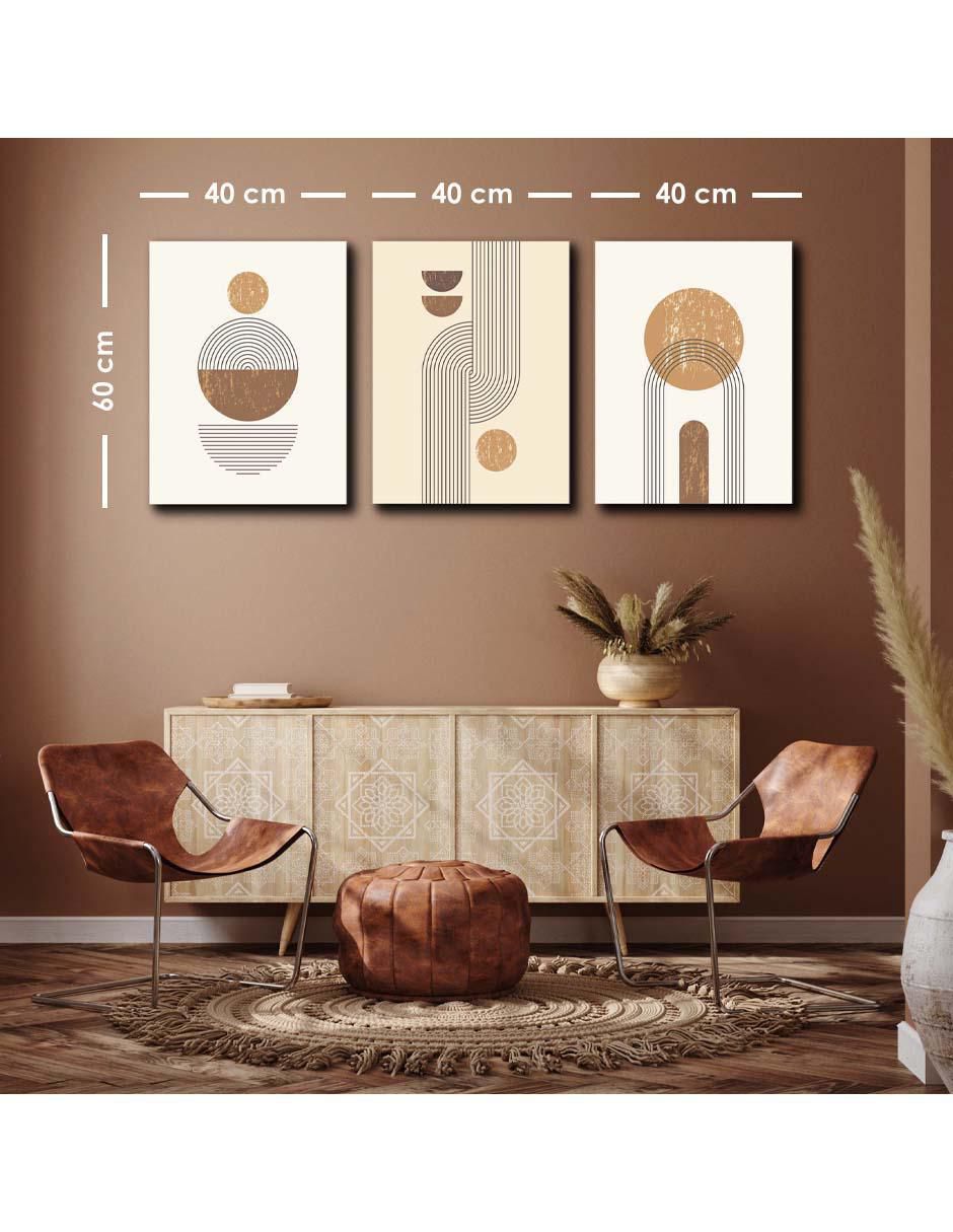 Cuadro decorativo set de figuras geométricas con rayas con barniz a registro 5