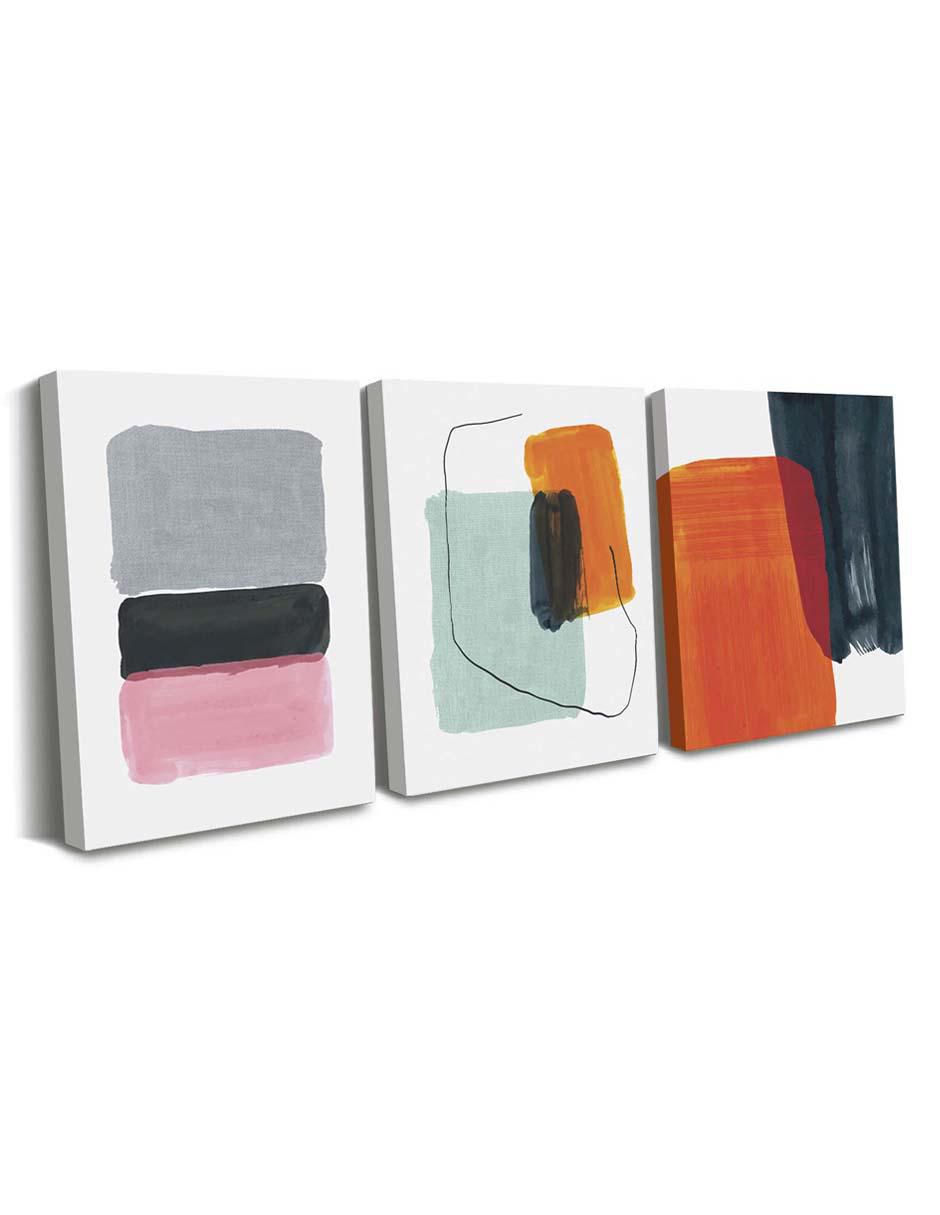 Cuadro decorativo set de imprecisas figuras reflexivas con barniz a registro 2