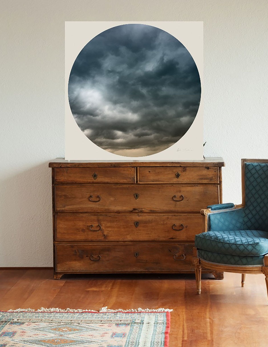 Cuadro decorativo Nubes en círculo I técnica mixta Inspiración 4