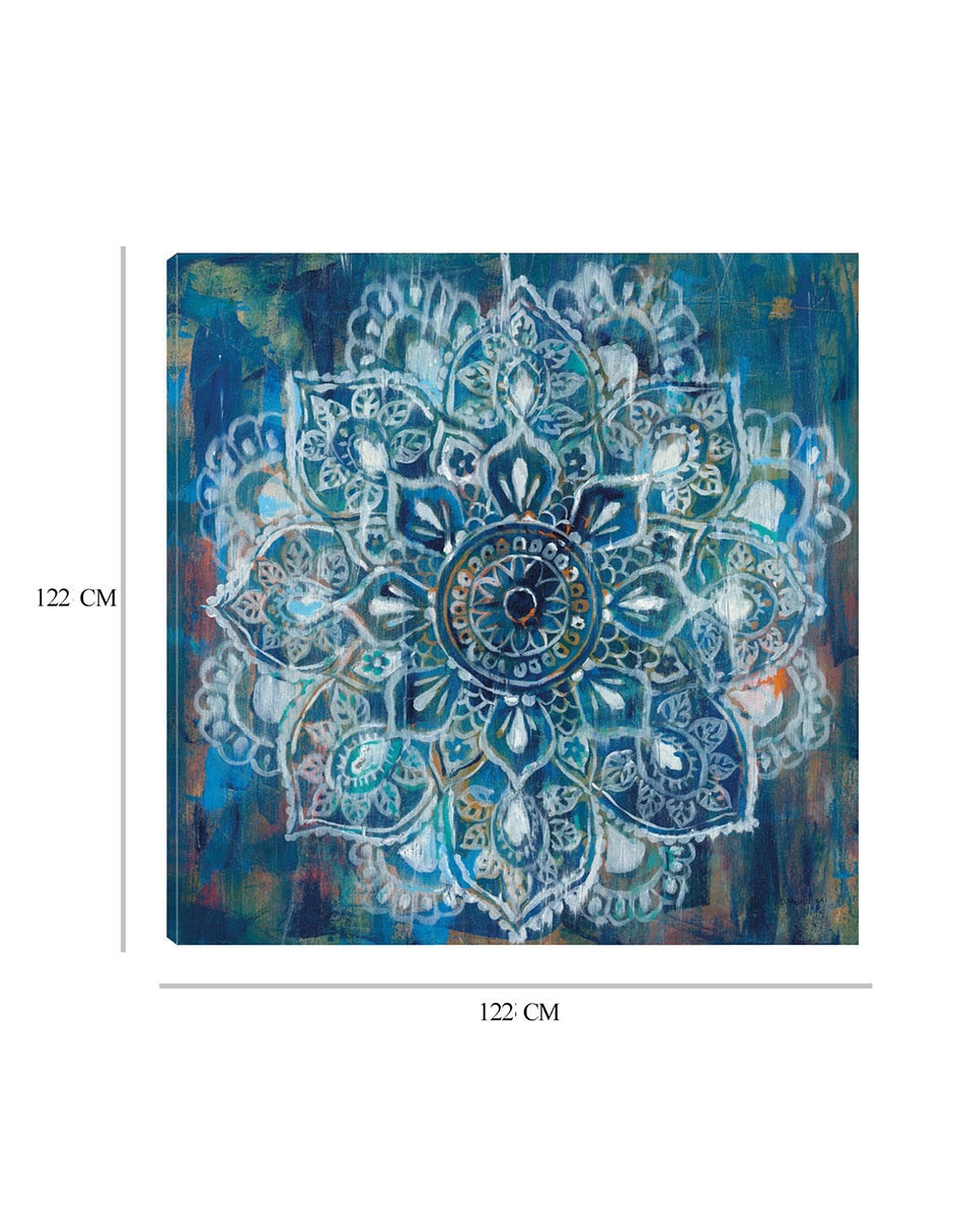 Cuadro decorativo Mandala en azul II técnica mixta Formas 3