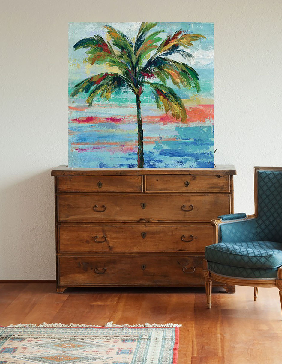 Cuadro decorativo Palma californiana II técnica mixta Trópico 4