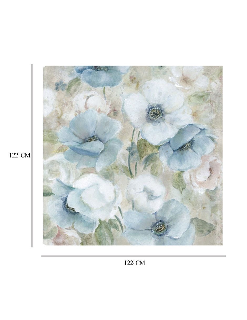 Cuadro decorativo Jardín en pastel I técnica mixta Arreglo Floral 8