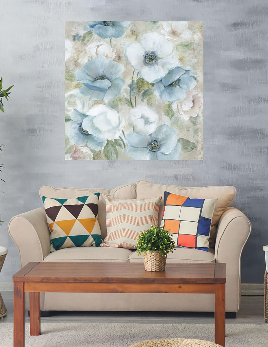 Cuadro decorativo Jardín en pastel I técnica mixta Arreglo Floral 4