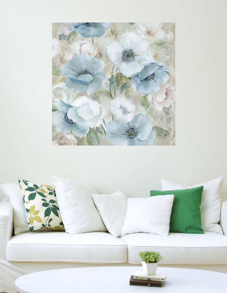Cuadro decorativo Jardín en pastel I técnica mixta Arreglo Floral 5