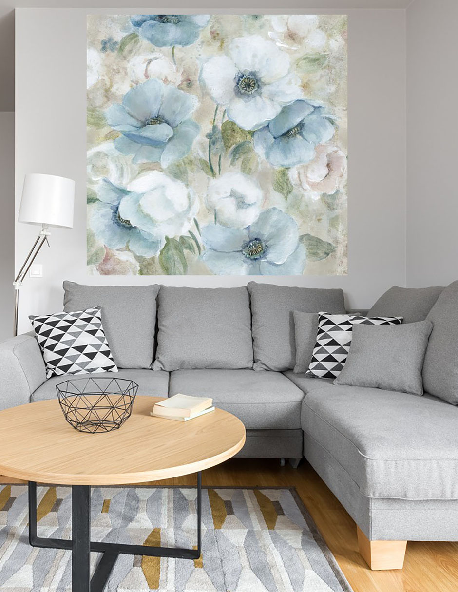 Cuadro decorativo Jardín en pastel I técnica mixta Arreglo Floral 6
