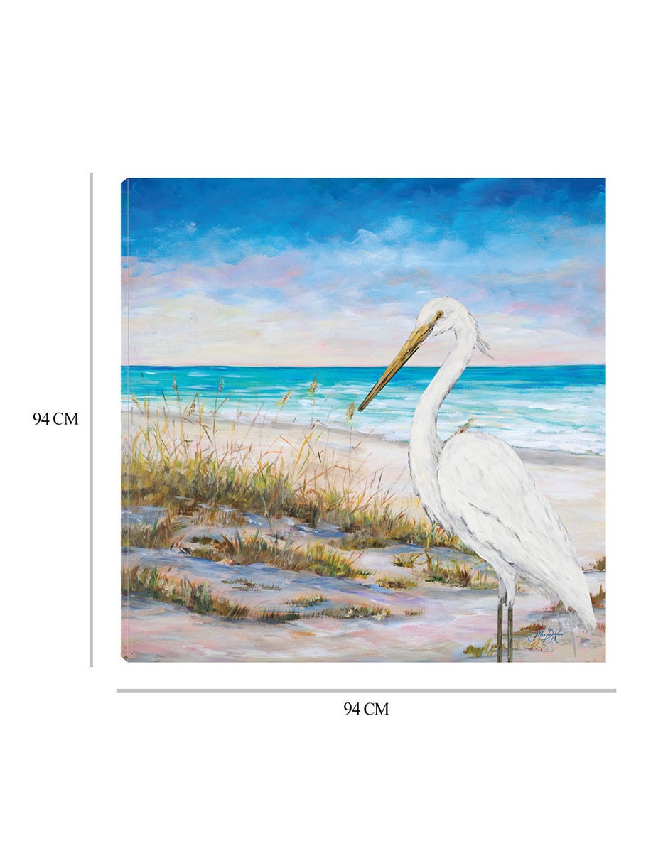 Cuadro decorativo Garza en la playa técnica mixta Aves Silvestres 8