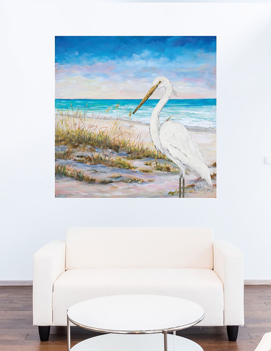 Cuadro decorativo Garza en la playa técnica mixta Aves Silvestres 7