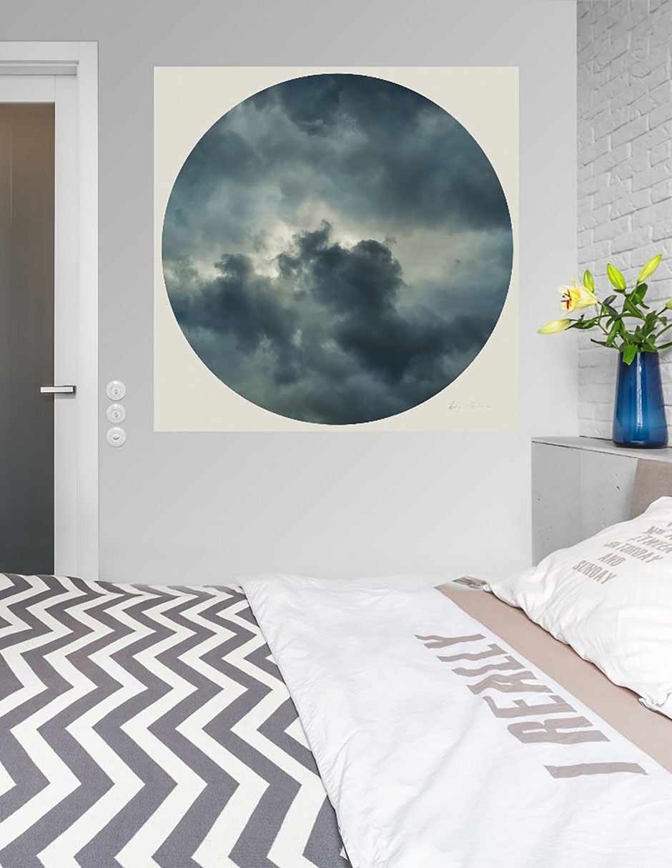 Cuadro decorativo Nubes en círculo II técnica mixta Inspiración 5