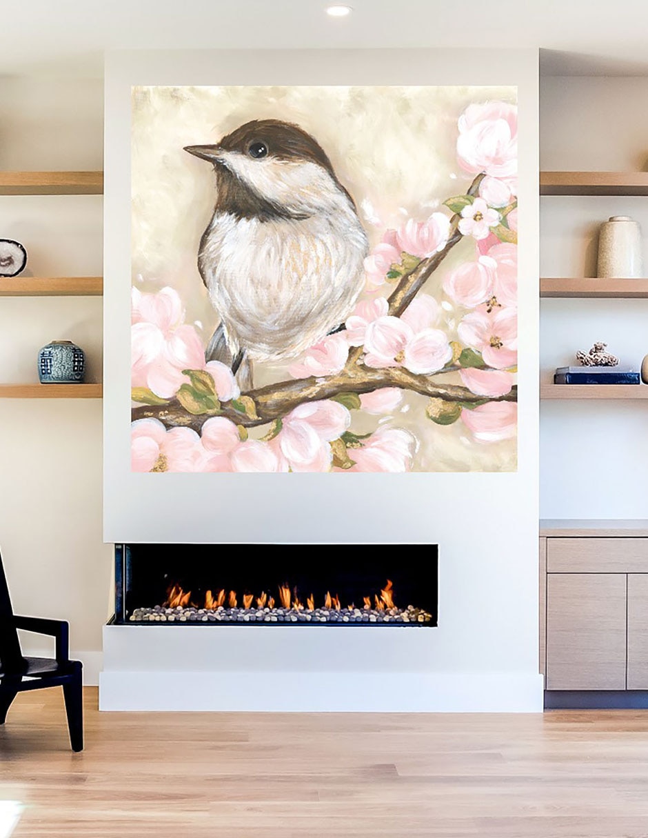 Cuadro decorativo Pájaro dulce técnica mixta Aves Silvestres 7