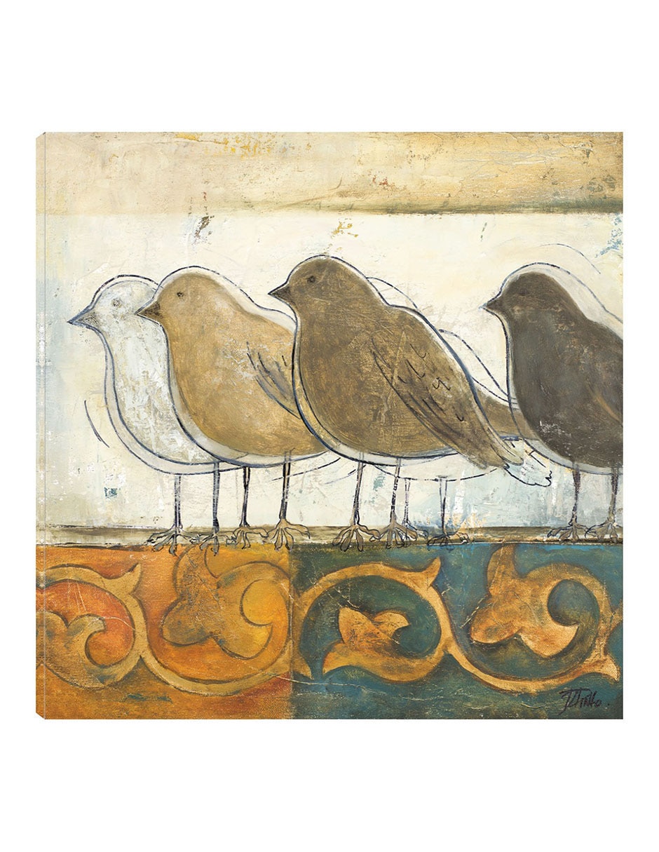 Cuadro decorativo Pájaros en el damasco I técnica mixta Aves Silvestres Cuadro decorativo Pájaros en el damasco I técnica mixta Aves Silvestres