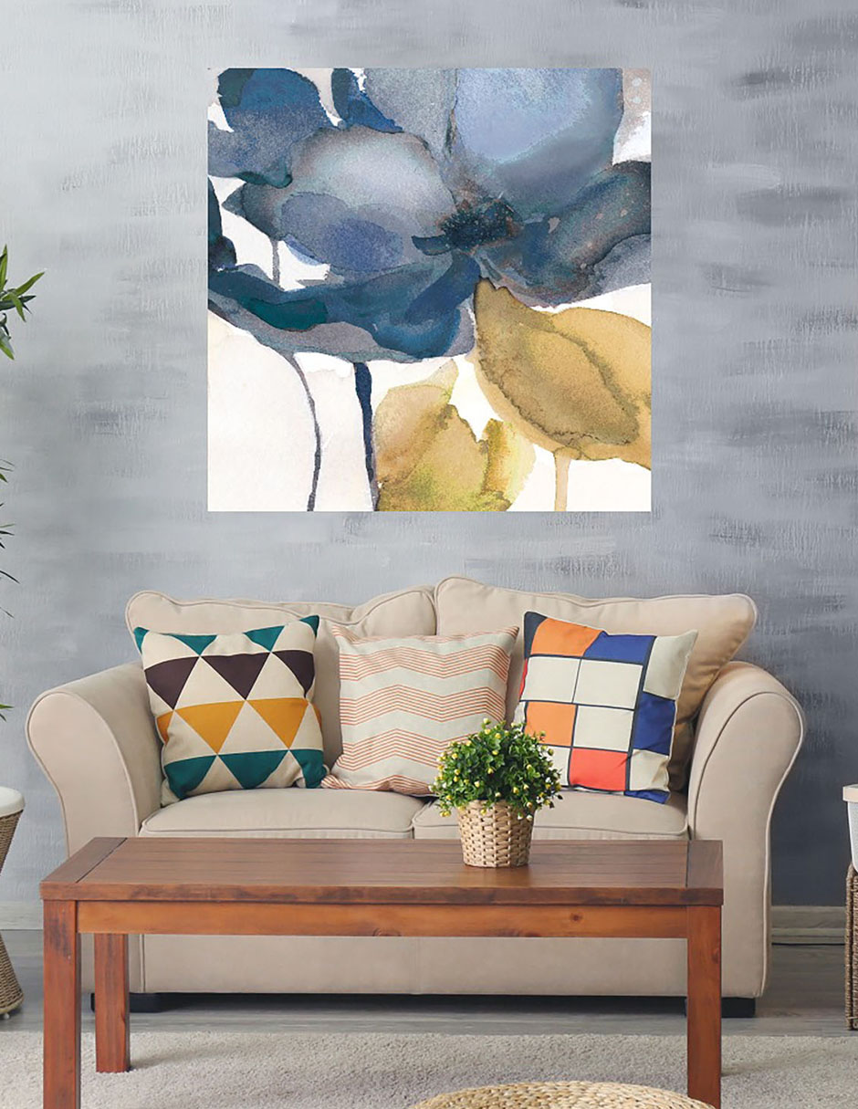 Cuadro decorativo Nota azul II técnica mixta Floración 4