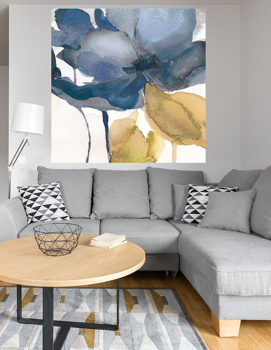 Cuadro decorativo Nota azul II técnica mixta Floración 6