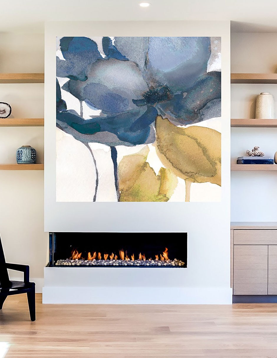 Cuadro decorativo Nota azul II técnica mixta Floración 7