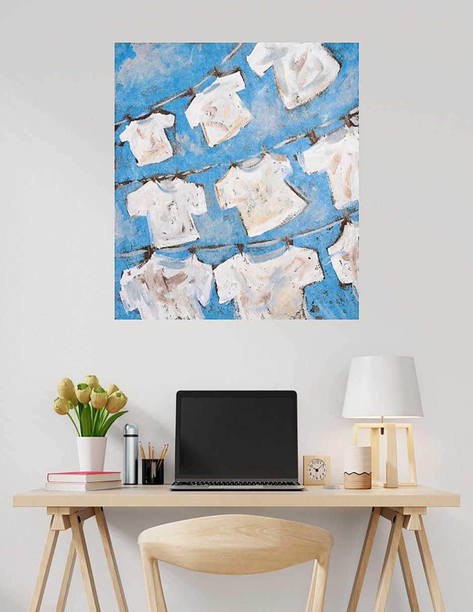 Cuadro decorativo Lino seco II técnica mixta Divertido 4