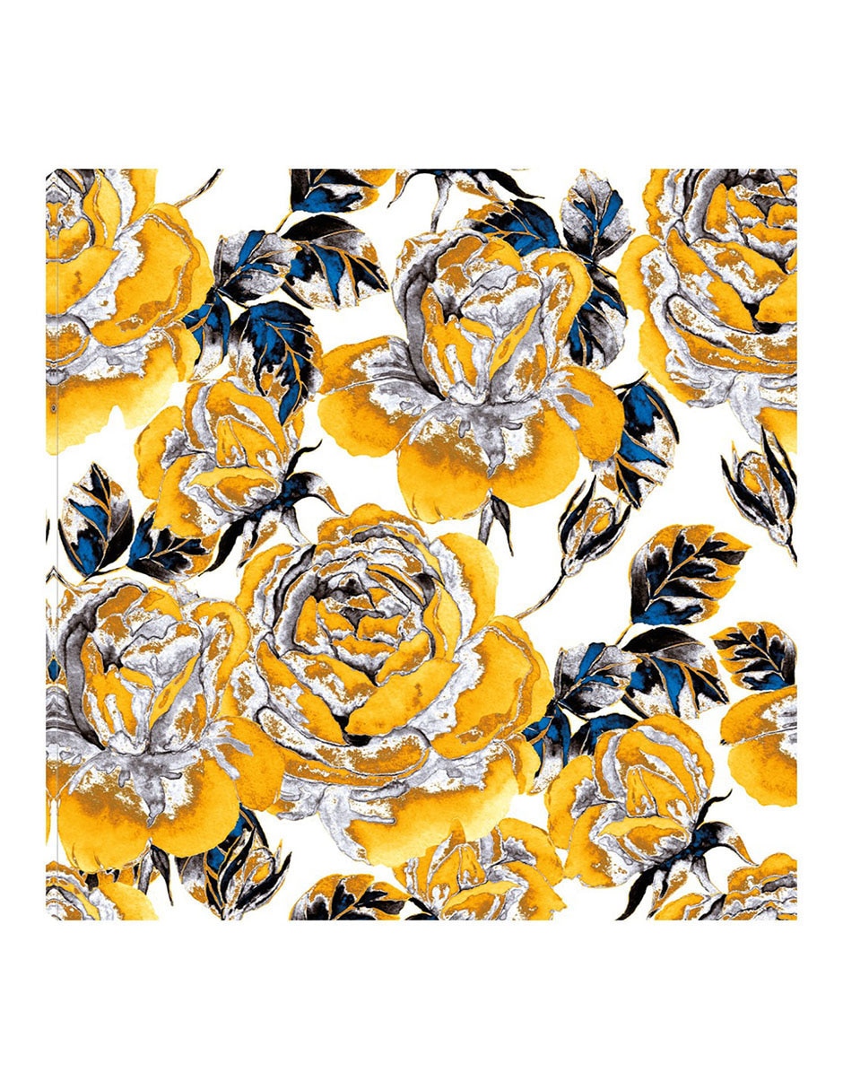 Cuadro decorativo Jardín dorado técnica mixta Arreglo Floral