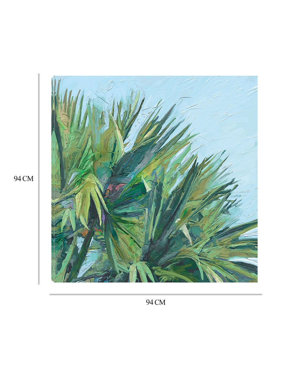 Cuadro decorativo Palma pintada técnica mixta Palmas 3