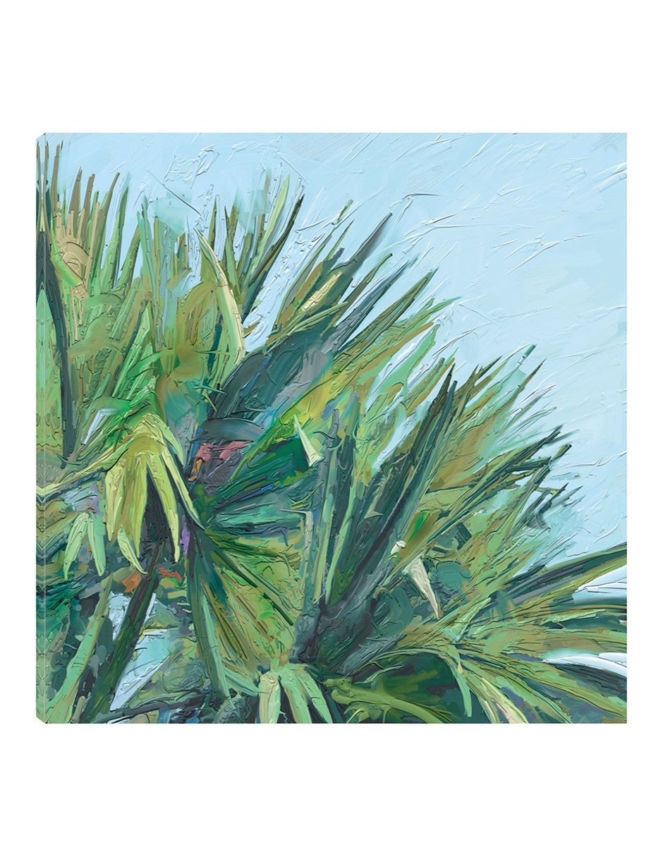 Cuadro decorativo Palma pintada técnica mixta Palmas