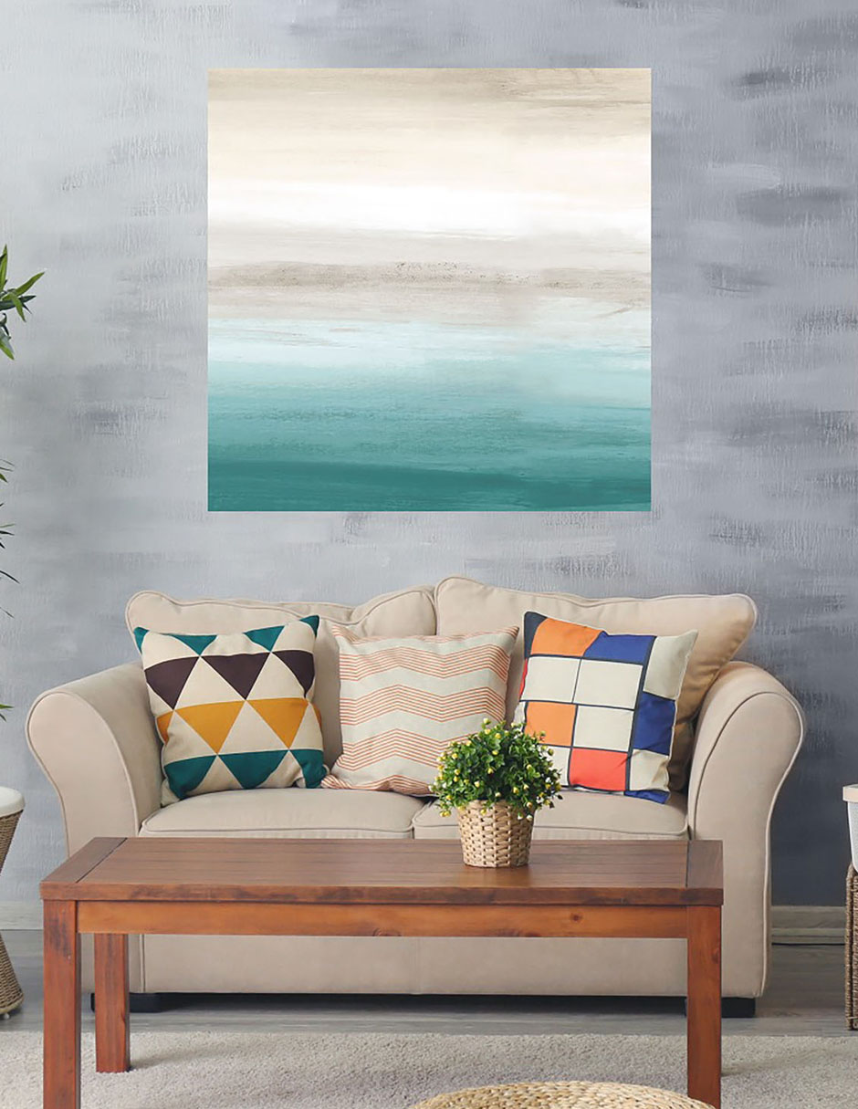 Cuadro decorativo Paisaje turquesa III técnica mixta Playas 4