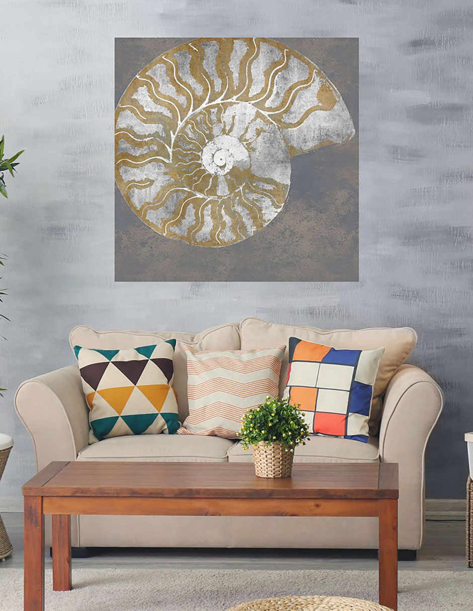 Cuadro decorativo Nautilo I técnica mixta Animales Marinos 4