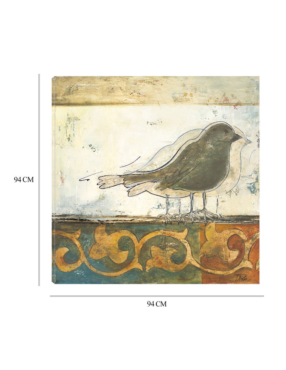 Cuadro decorativo Pájaros en el damasco II técnica mixta Aves Silvestres 3