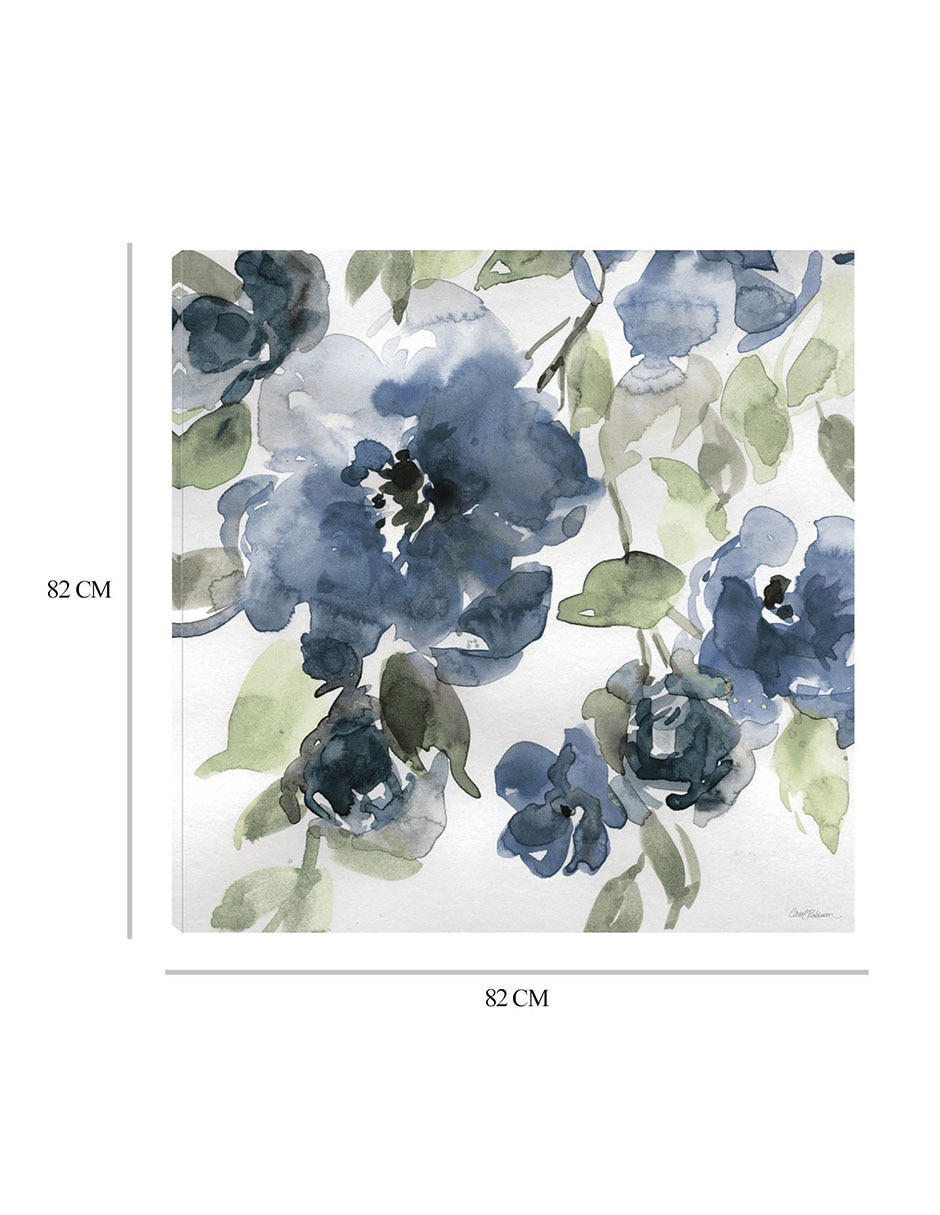 Cuadro decorativo Flores azules I Indigo técnica mixta Floración 2