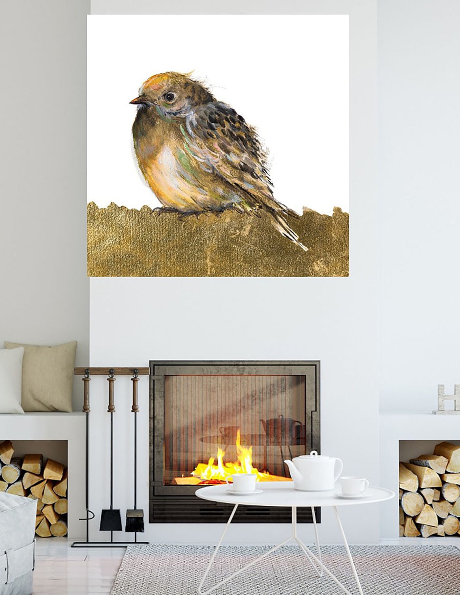 Cuadro decorativo Pájaro de oro técnica mixta Aves Silvestres 6