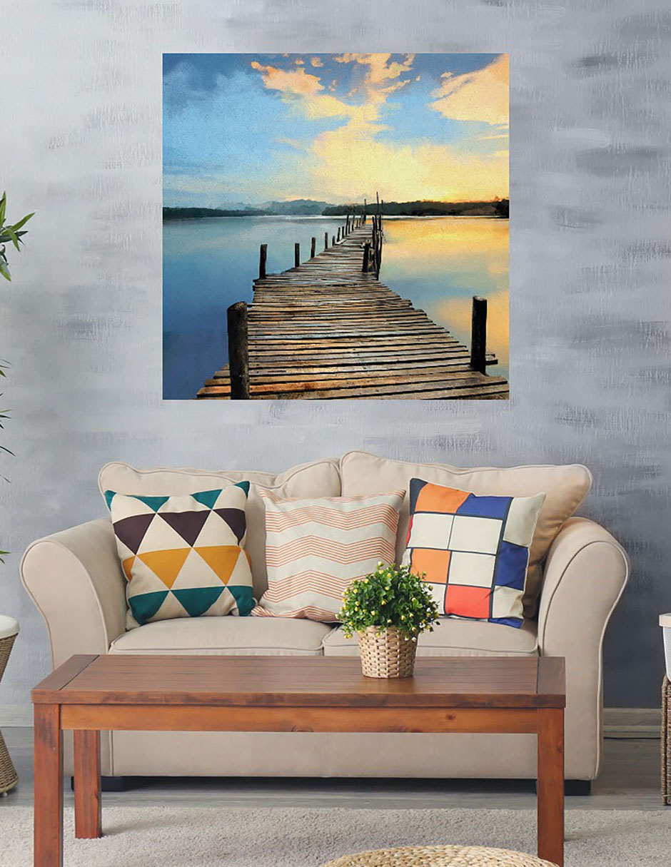 Cuadro decorativo Muelle del atardecer técnica mixta Lagos 4