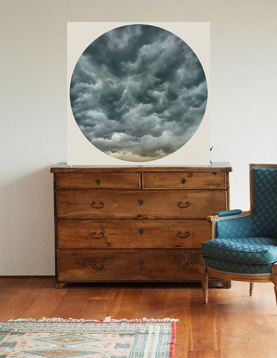 Cuadro decorativo Nubes en círculo III técnica mixta Inspiración 4