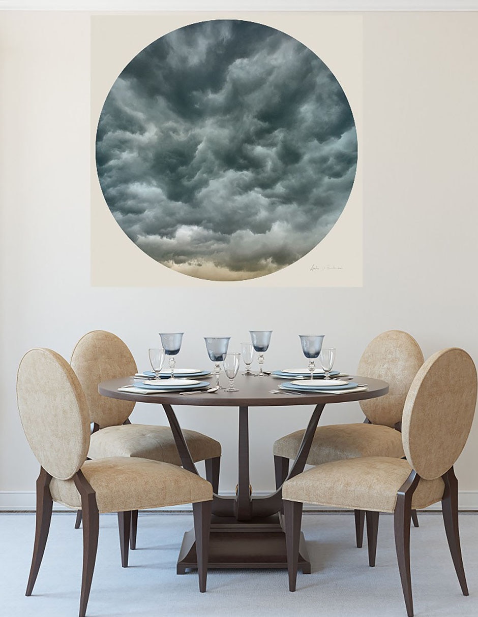 Cuadro decorativo Nubes en círculo III técnica mixta Inspiración 6