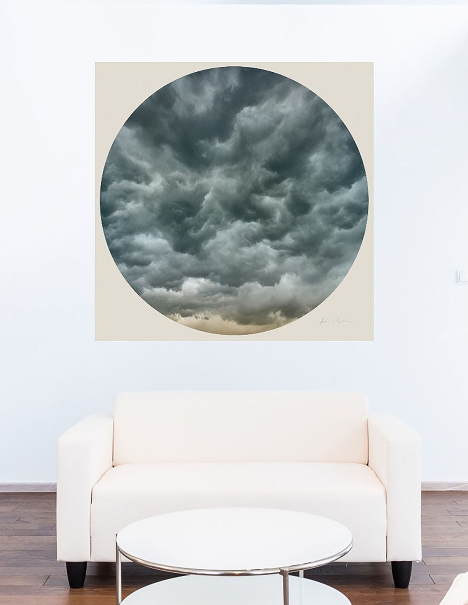 Cuadro decorativo Nubes en círculo III técnica mixta Inspiración 7