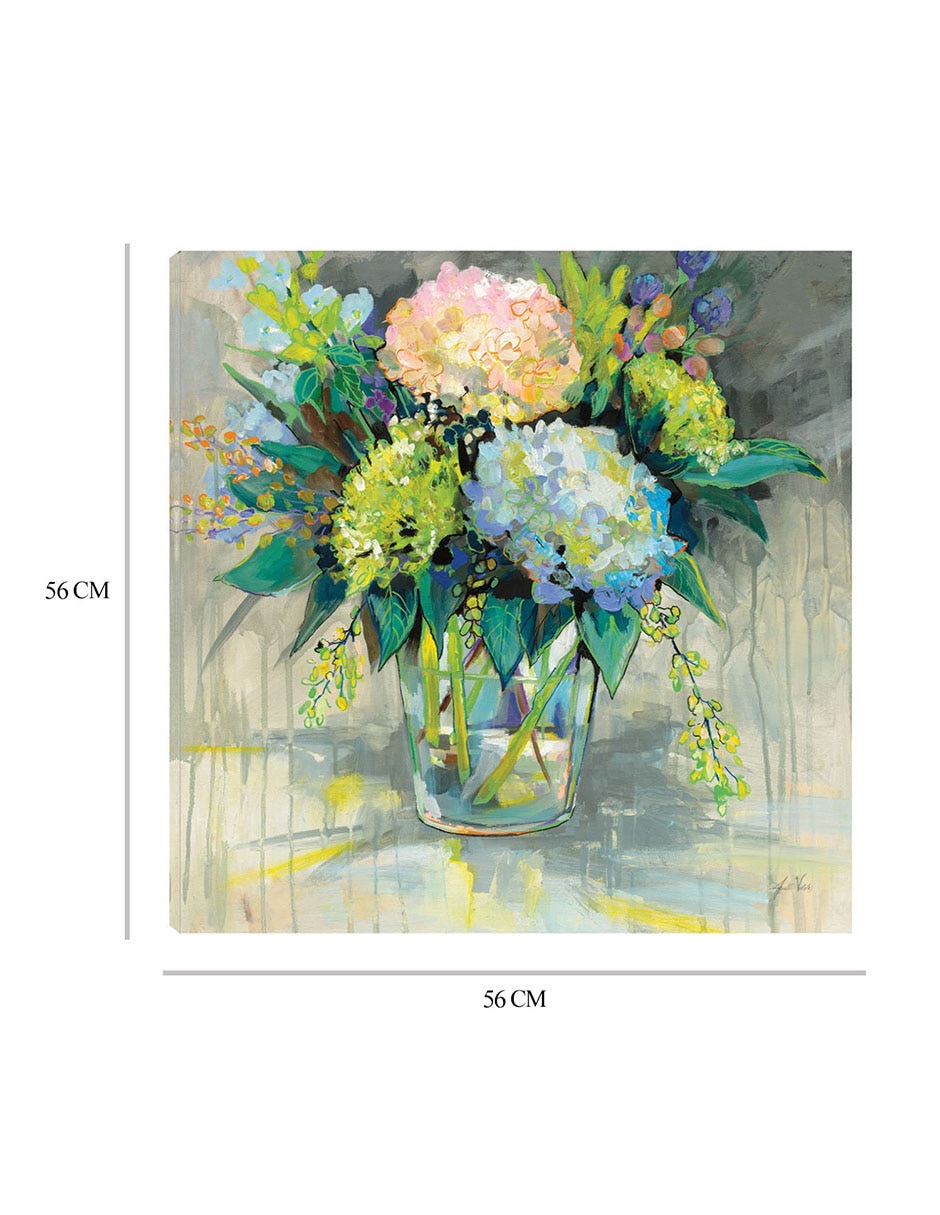 Cuadro decorativo Hortensias del jardín técnica mixta Floreros 2