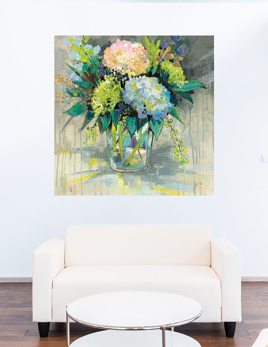 Cuadro decorativo Hortensias del jardín técnica mixta Floreros 7