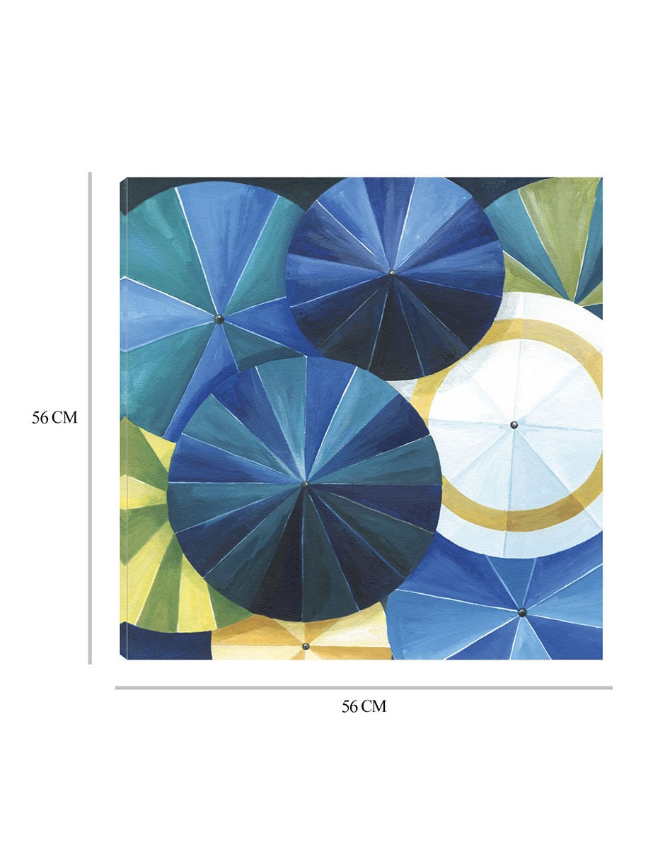 Cuadro decorativo Paraguas azul técnica mixta Divertido 8