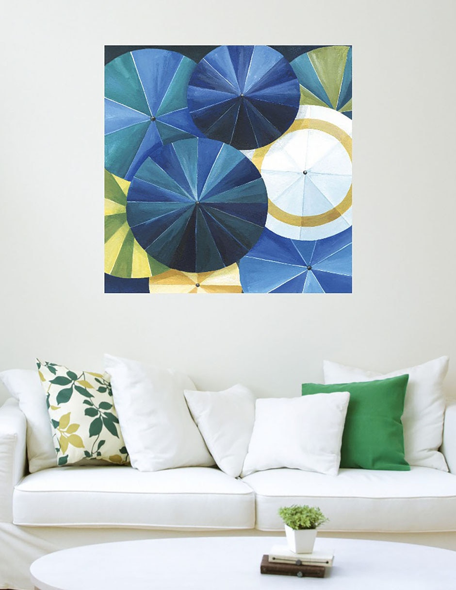 Cuadro decorativo Paraguas azul técnica mixta Divertido 5