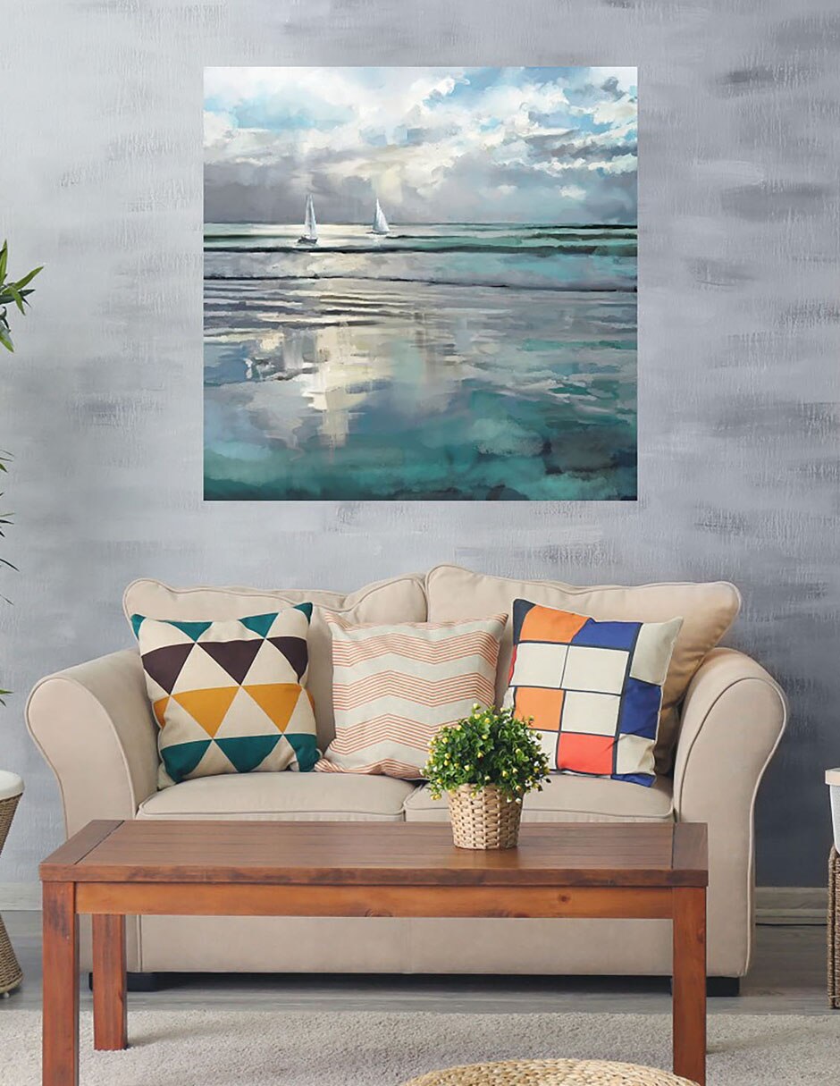 Cuadro decorativo Mares índigo técnica mixta Océanos 4