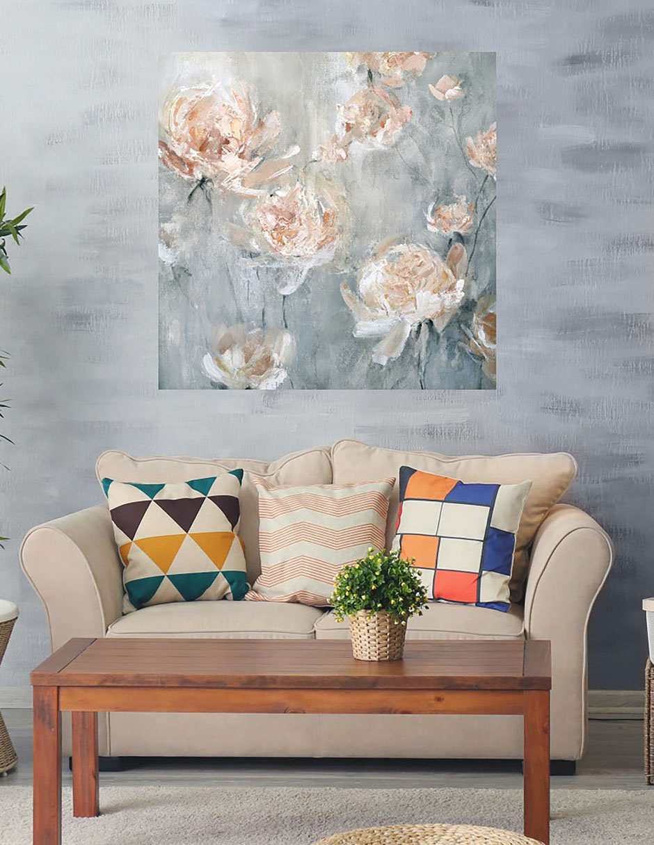 Cuadro decorativo Niebla de rosas técnica mixta Floración 4