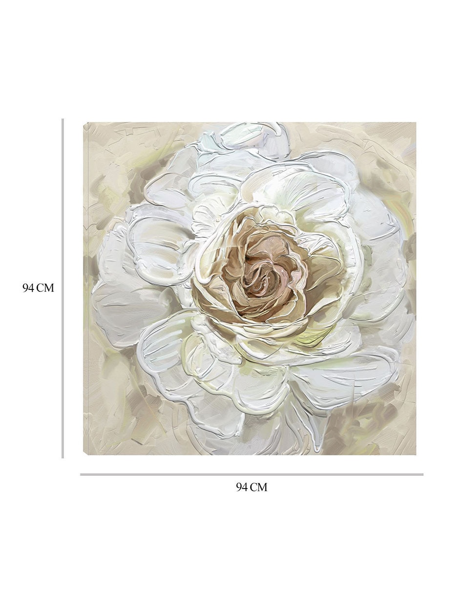 Cuadro decorativo Oro rosa radiante técnica mixta Floración 2