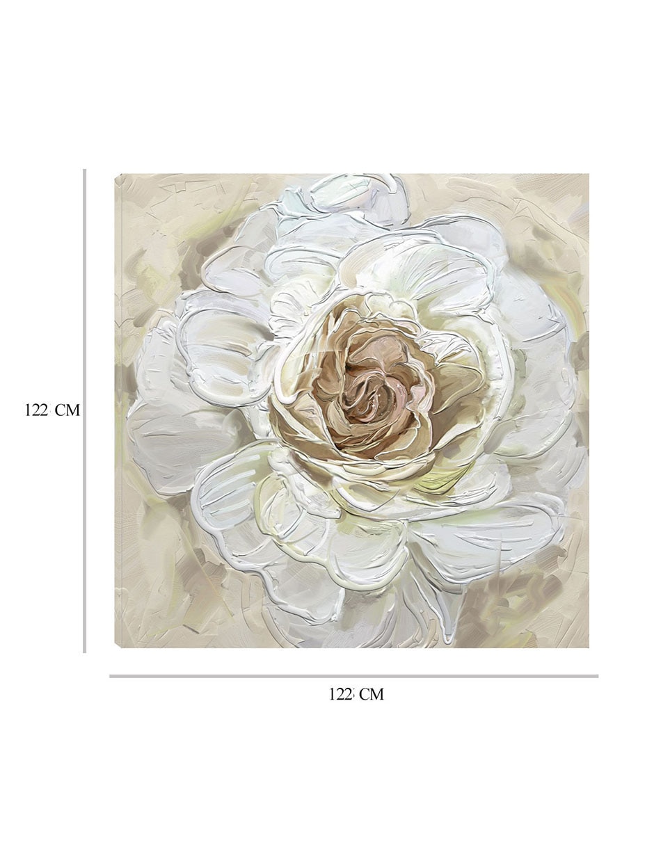 Cuadro decorativo Oro rosa radiante técnica mixta Floración 2