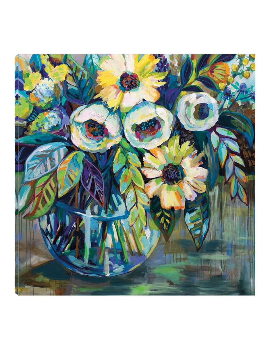 Cuadro decorativo Luz azul técnica mixta Floreros Cuadro decorativo Luz azul técnica mixta Floreros