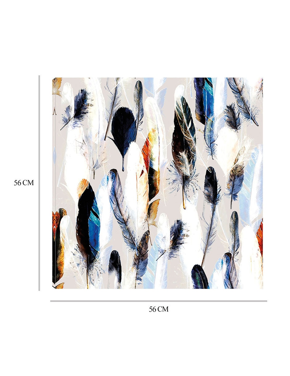 Cuadro decorativo Paleta de plumas técnica mixta Objetos 2