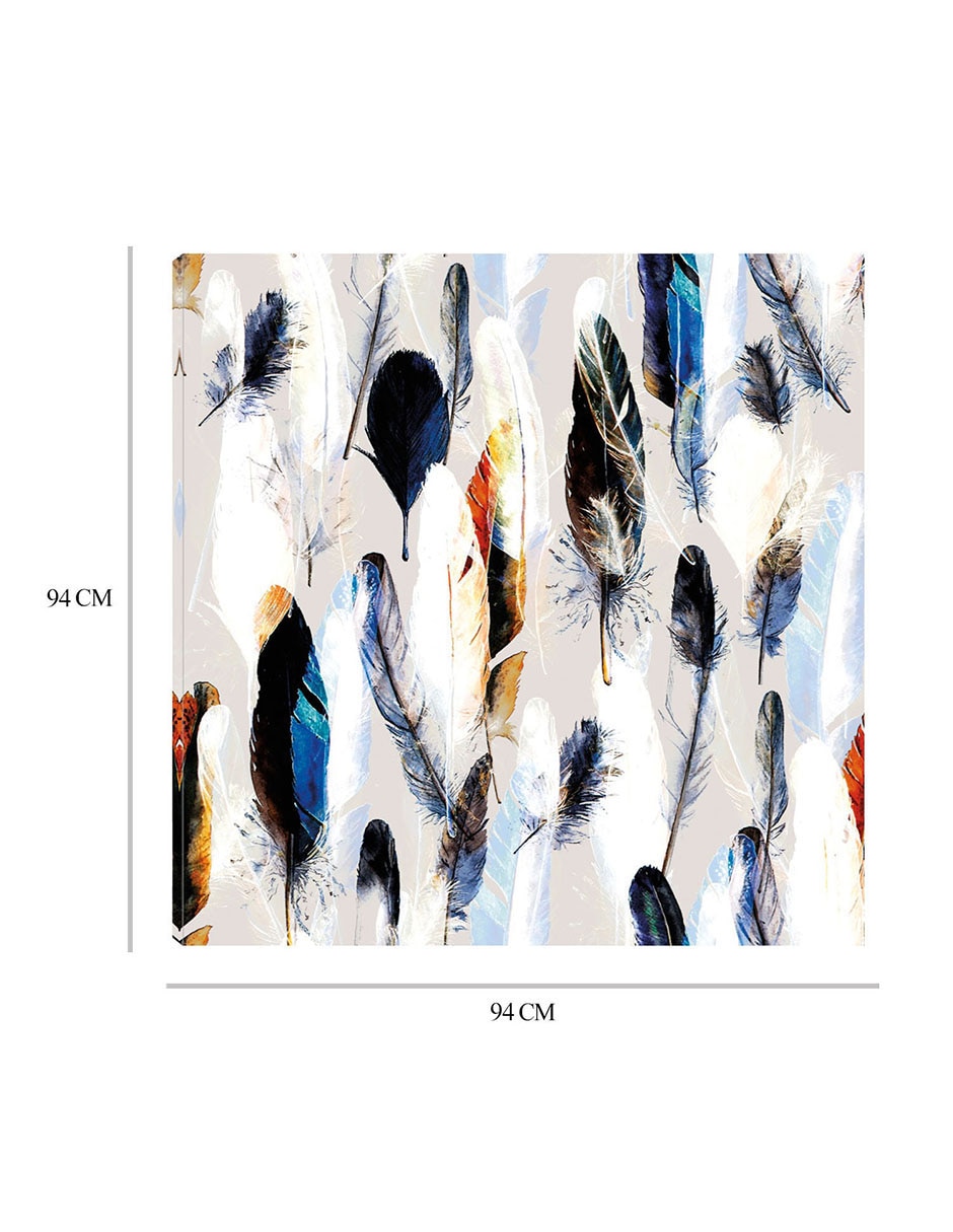 Cuadro decorativo Paleta de plumas técnica mixta Objetos 8