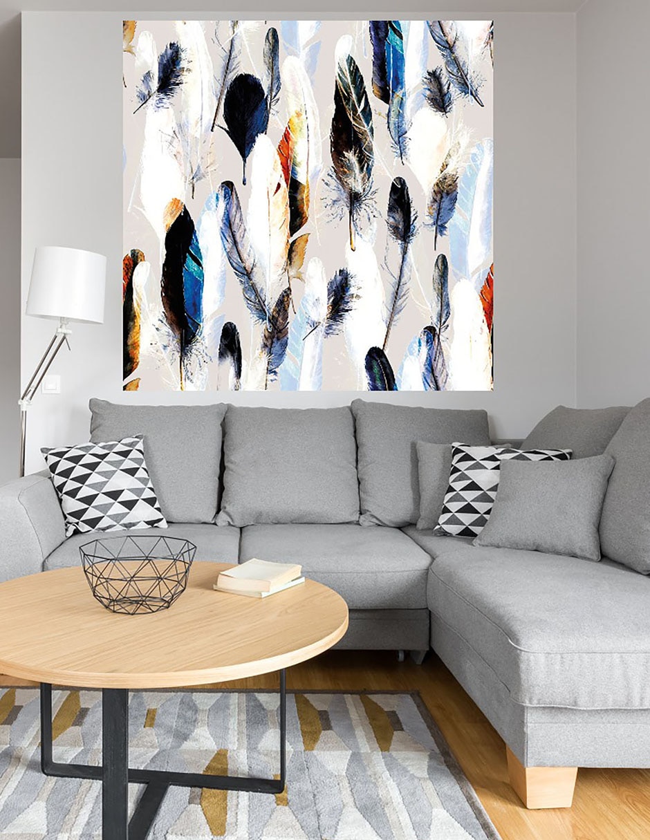Cuadro decorativo Paleta de plumas técnica mixta Objetos 6