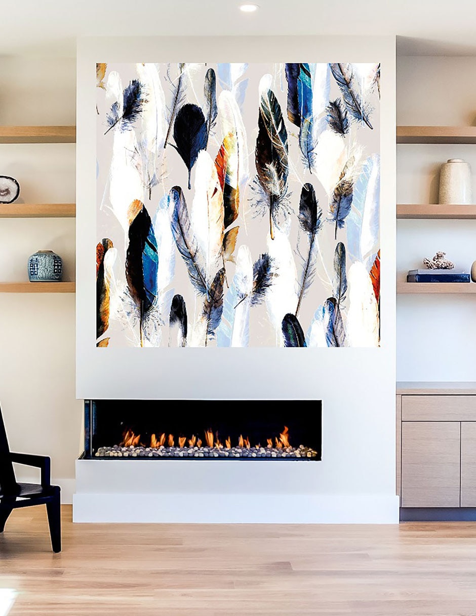 Cuadro decorativo Paleta de plumas técnica mixta Objetos 7