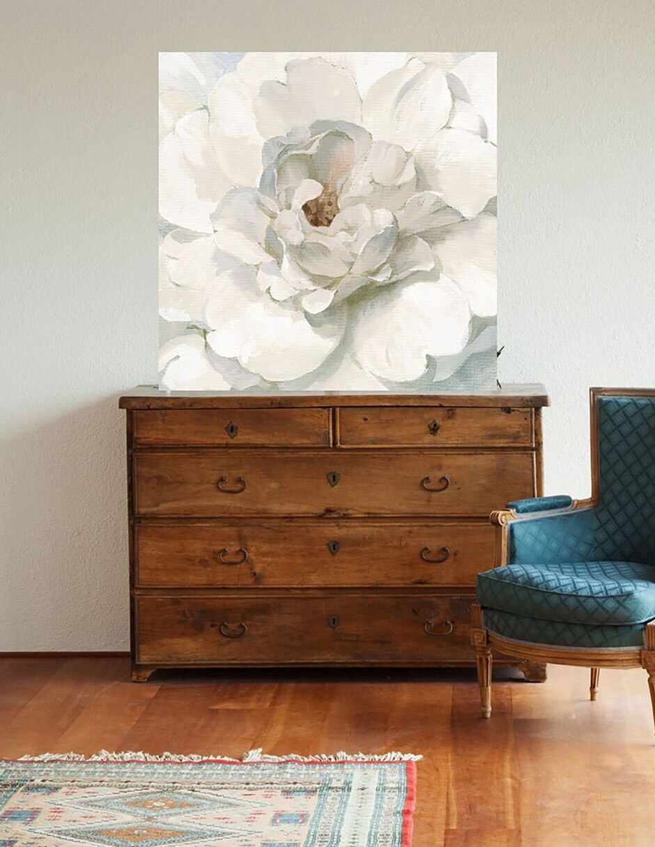 Cuadro decorativo Peonía neutral técnica mixta Floración 4