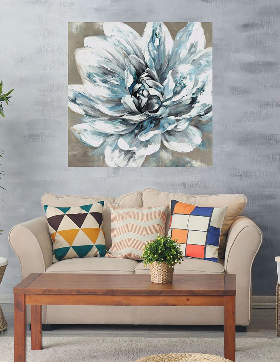 Cuadro decorativo Primavera plateada IV técnica mixta Floración 5