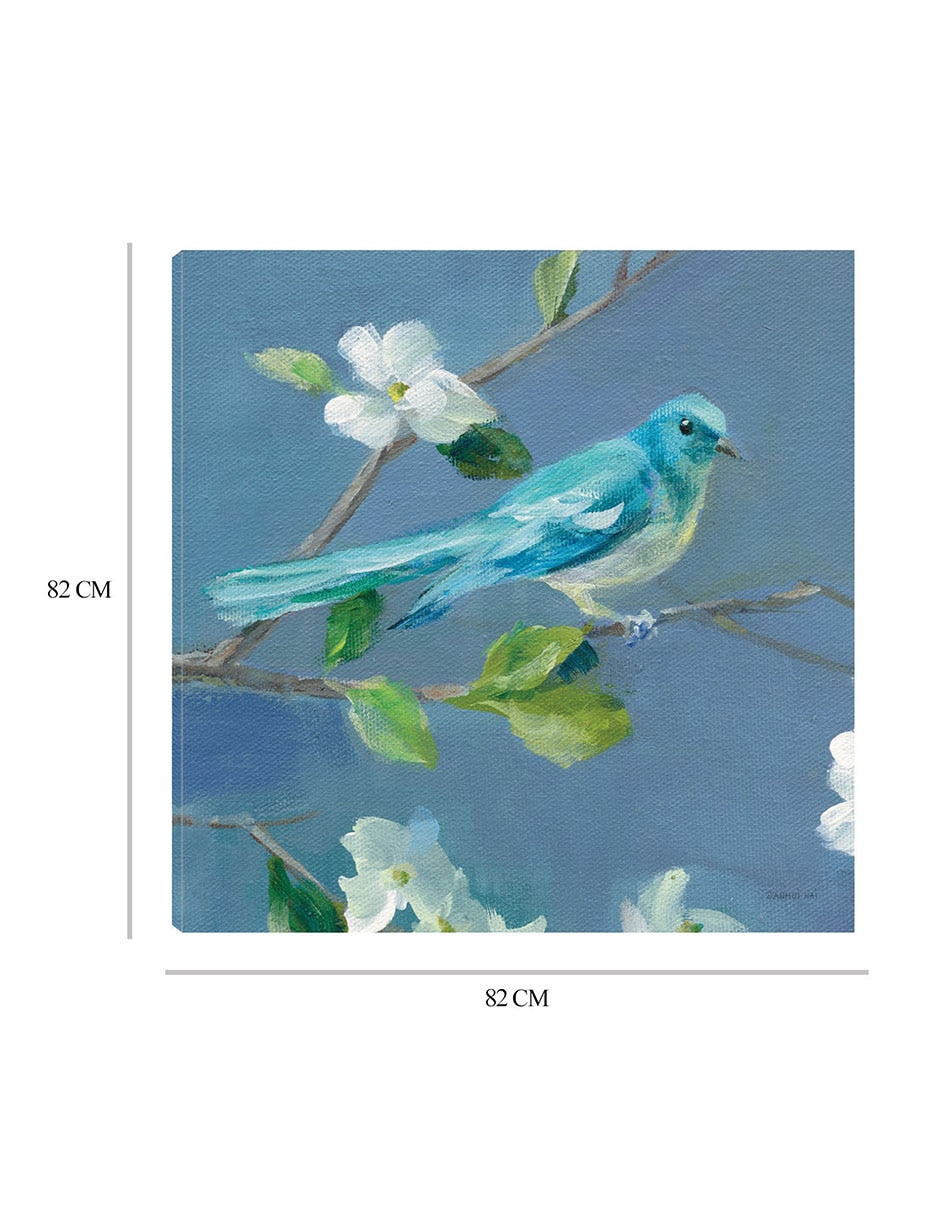 Cuadro decorativo Primavera en el vecindario IV técnica mixta Aves Silvestres 2