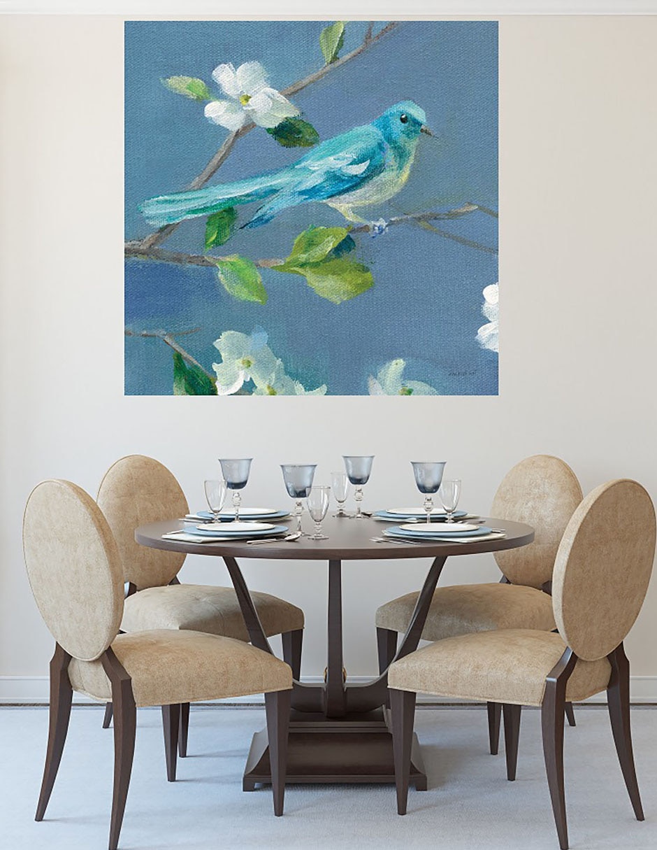 Cuadro decorativo Primavera en el vecindario IV técnica mixta Aves Silvestres 6
