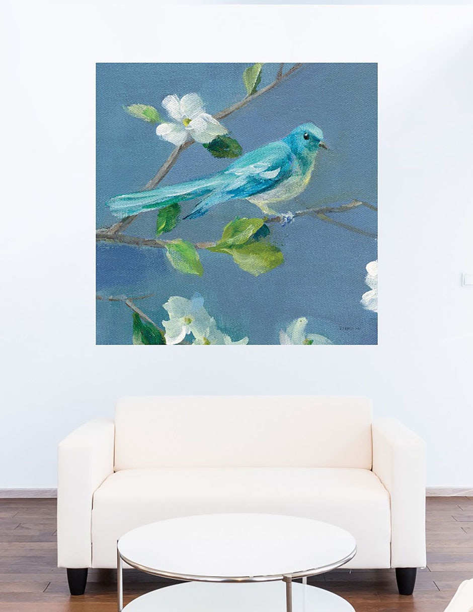 Cuadro decorativo Primavera en el vecindario IV técnica mixta Aves Silvestres 7